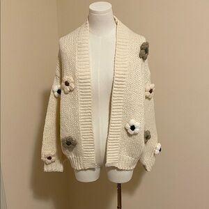 Anthropologie flower knit cardigan
